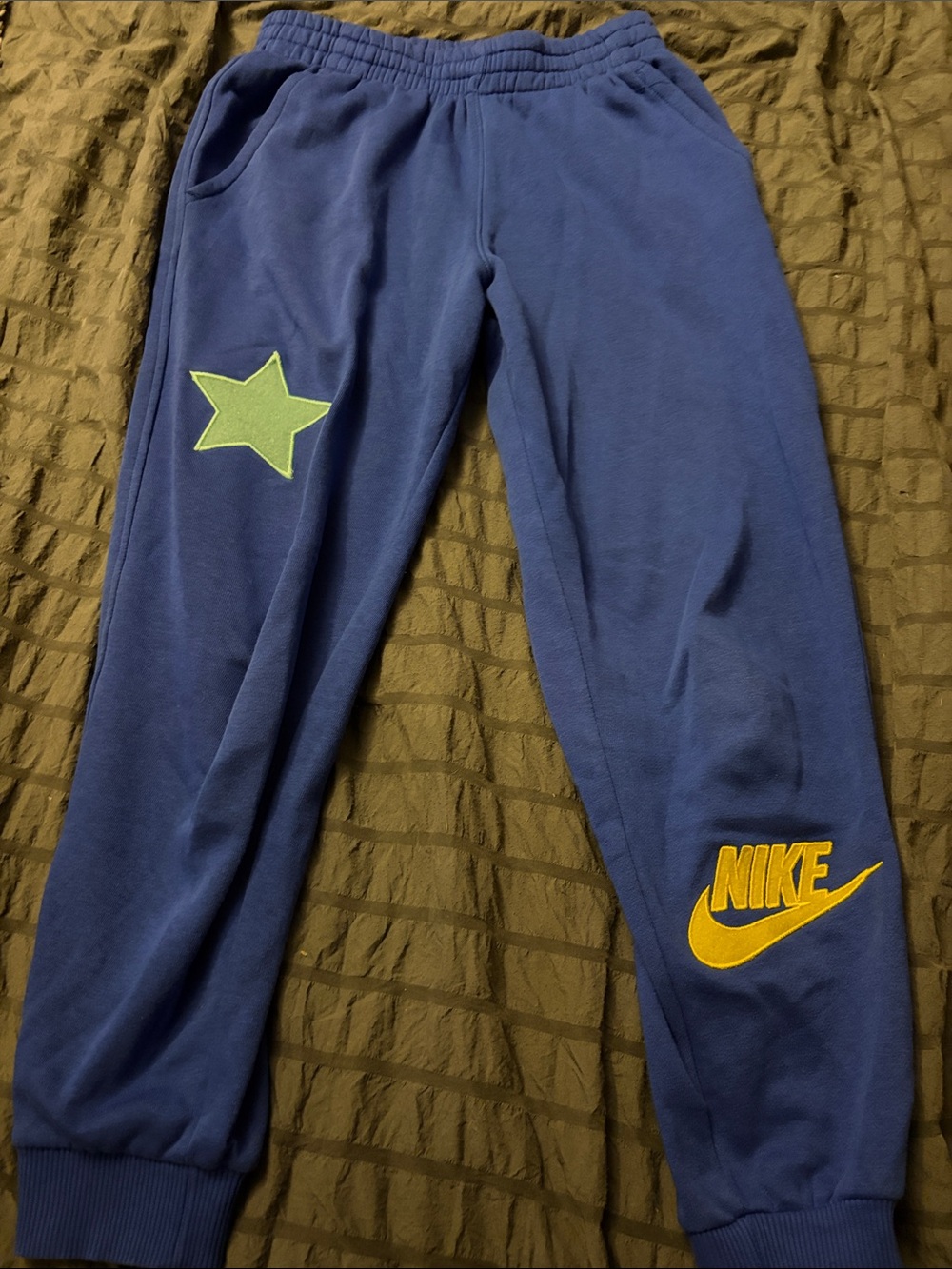 Nike Kids Blue Joggers with Star Patch - LARGE